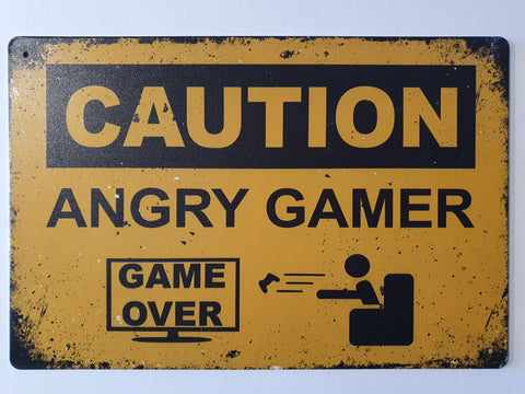 ANGRY GAMER METAL PLATE
