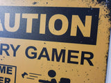 ANGRY GAMER METAL PLATE